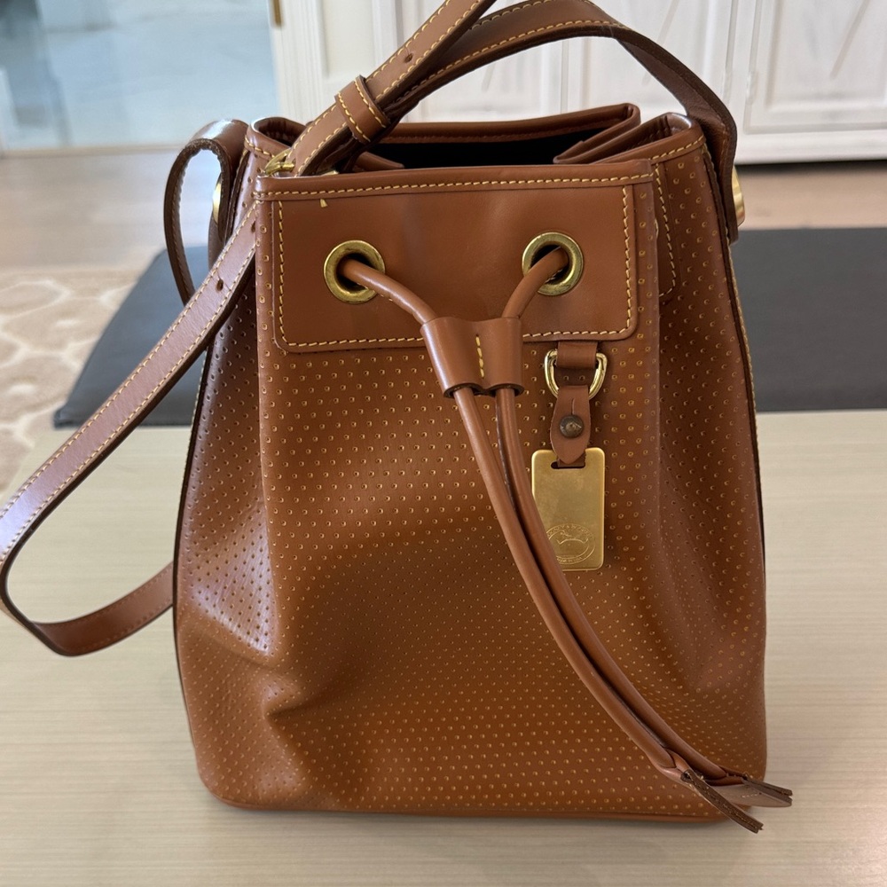 Dooney & Bourke Tan Leather Bucket Bag